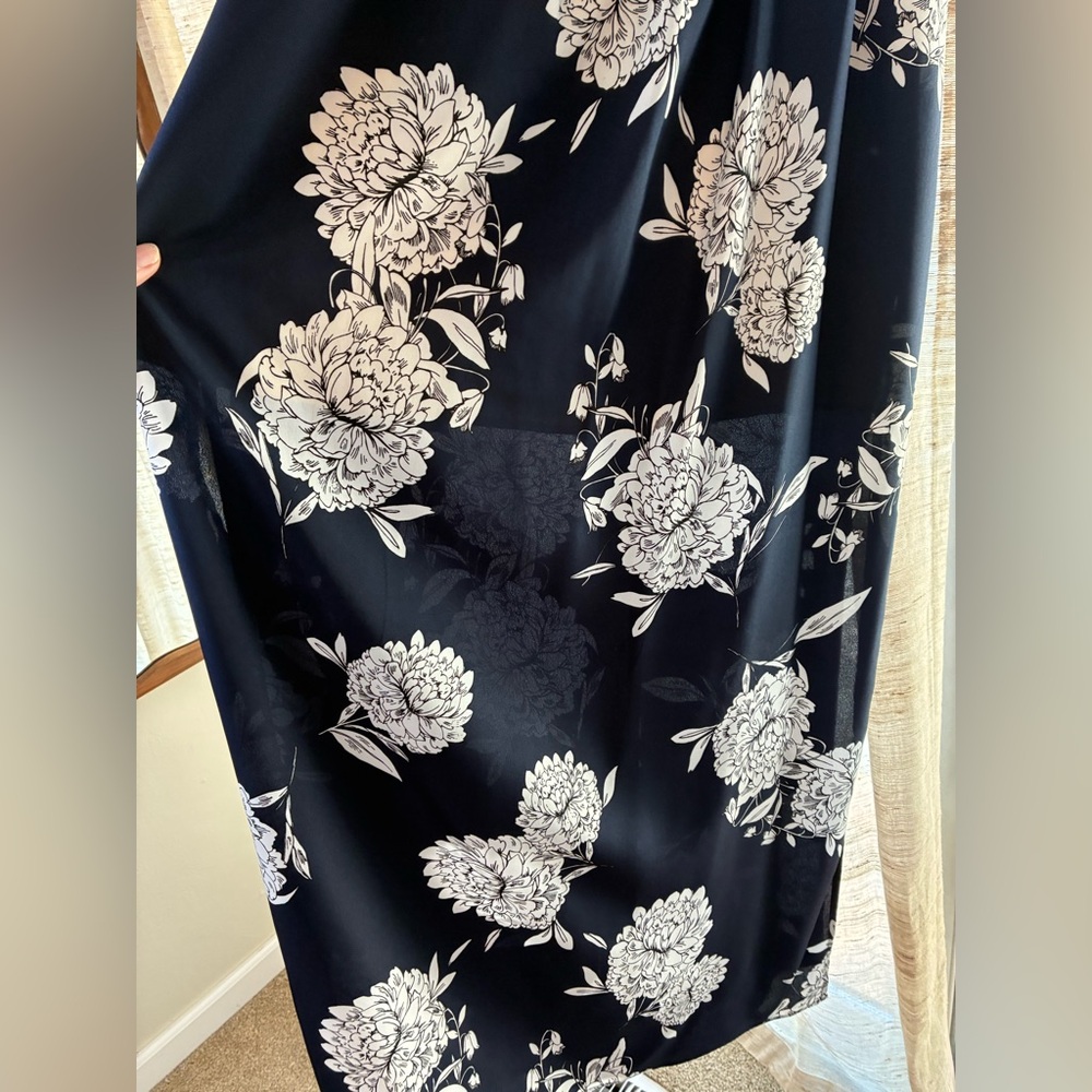 Floral Navy and White Dress